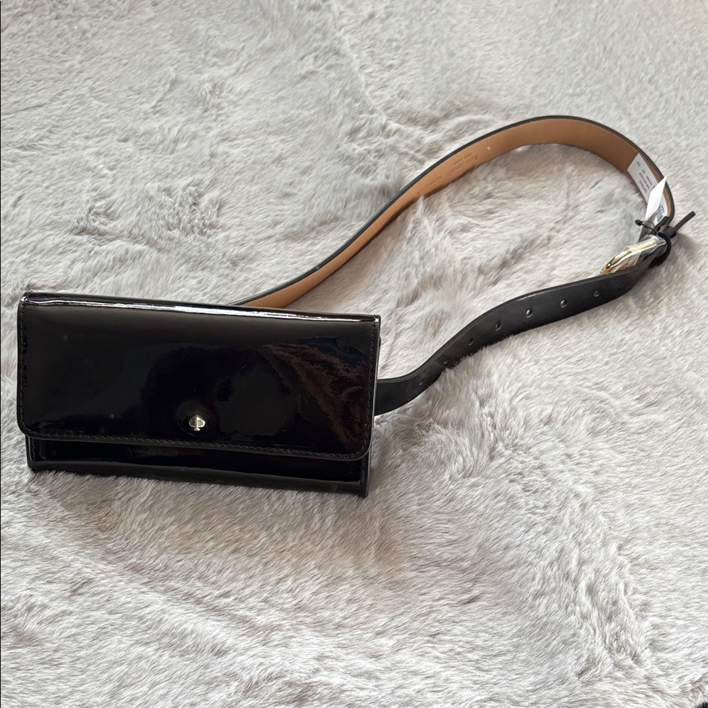 Kate Spade Black Patent Leather Belt Bag